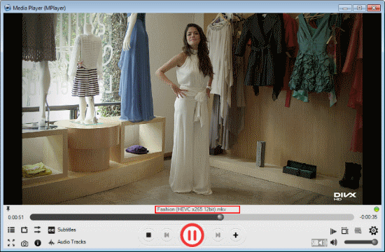 HEVC x265 video player (8bit, 10bit, 12bit)