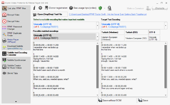 Text encoding converter